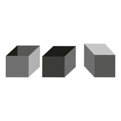 Gray cubic towers. 3D isometric blocks. Optical illusion art. Abstract geometric shapes. EPS 10.