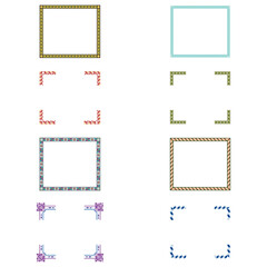 Decorative frame collection. Elegant vintage borders. Ornamental square elements. Classic vector set. EPS 10.