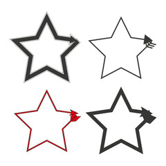 Star frames vector. Arrow star borders. Geometric outline shapes. Decorative star symbol. EPS 10.