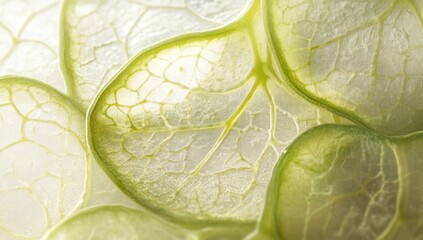 Translucent Green Leaves: A Macro Photography Study of Nature's Delicate Beauty