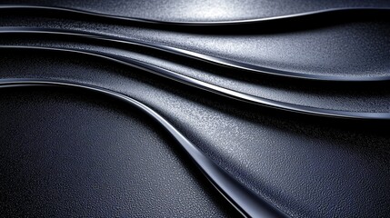 Fototapeta premium Abstract metallic waves, dark background, design texture