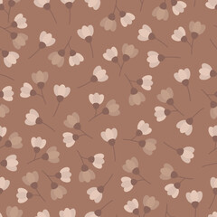 Floral seamless pattern design. Flowery surface pattern of monochromatic flower buds