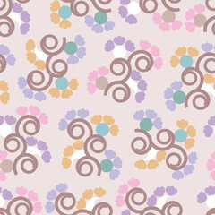 Floral seamless pattern. Flowery surface pattern design of abstract flowers