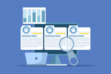 recruitment agency concept, human resources services, recruitment network and candidate interview. Employees looking for jobs. find opportunities, job positions. Online recruitment services.