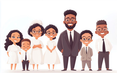 Obraz premium Wide banner for Black History Month 2025 featuring vibrant graphic illustrations of cultural icons