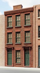City brownstone, street, urban, architecture, facade, residential, building, daytime