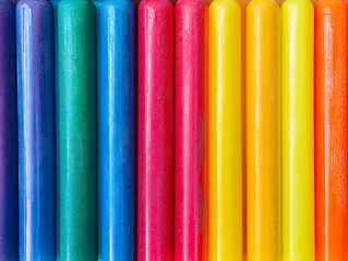 Colorful Cylinders: Rainbow Spectrum of Vibrant Hues Abstract Pattern