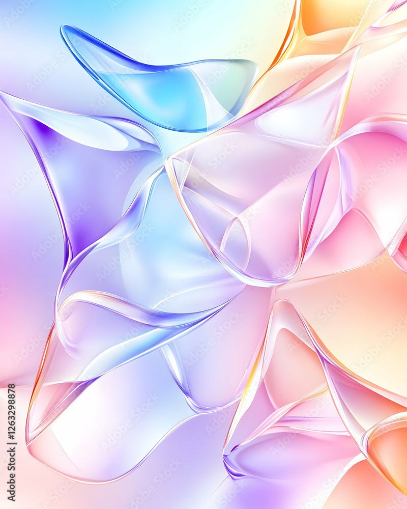 Poster abstract colorful curved shapes for presentation background and wall decor. generative ai