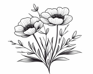 Elegant floral arrangement on white background for greeting cards and invitations. Generative AI