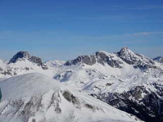 Fototapeta premium links der Faulkogel 2654m mit der Windischscharte... rechts davon das Mosermandl 2679m und der Windischkopf 2609m