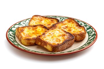 Rabanada brazilian toast on plate isolated on white