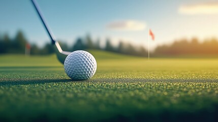 Golf Swing Action Golf Course Sports Photography Natural Landscape Close-up View Focus on Precision