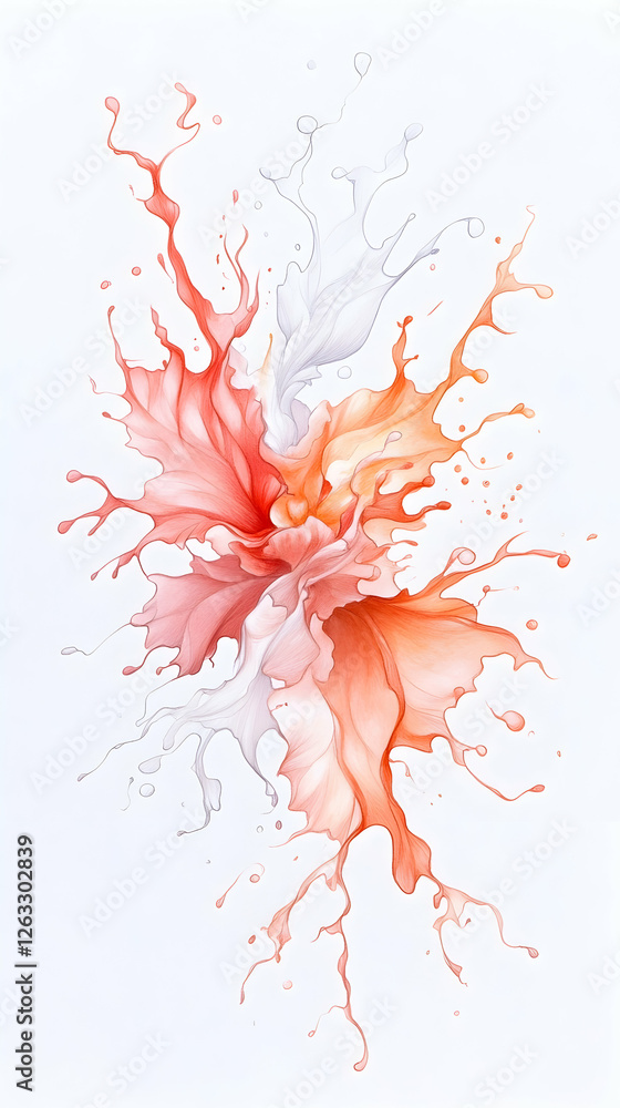 Poster vibrant paint bursts create dynamic splash on plain backdrop, ideal for abstract art. generative ai