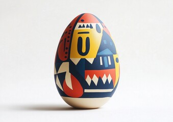 Easter egg ith modern graphic design. Contemporary Easter illustration.