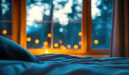 Cozy Evening by the Window: Serene Bedroom Scene