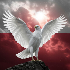 Obraz premium Ultra-artistic photograph of a pure white Polish eagle