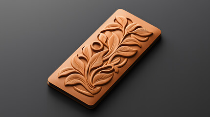 Elegant leather bookmark featuring intricate floral design, perfect for book lovers. This personalized accessory adds touch of sophistication to any reading experience