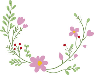 Wreath of floral and flower illustration.