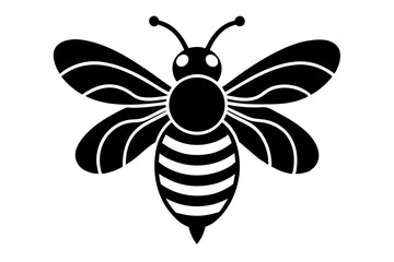 silhouette of bee icon vector illustration