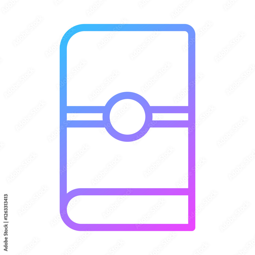 Poster gradient style book icon for digital library