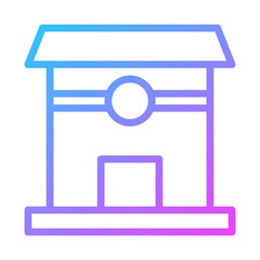 Gradient Icon, Wishing Well, Line Art Style
