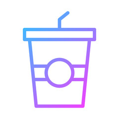 Stylized Gradient Drink Cup with Straw Icon