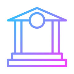 Minimalist Bank Icon with Gradient Color Design