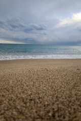 Sandy beach coastline. High quality photo