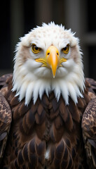 Obraz premium Bald eagle with piercing gaze against blurred background