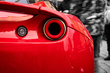 Generic brandless sports car taillights detail
