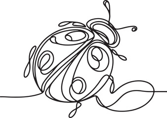 Simple Line Drawing of Ladybug for Beginners
