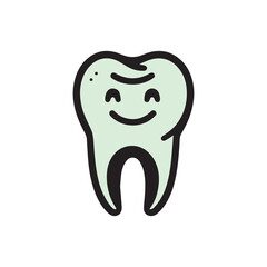 A black and white dental silhouette logo design
