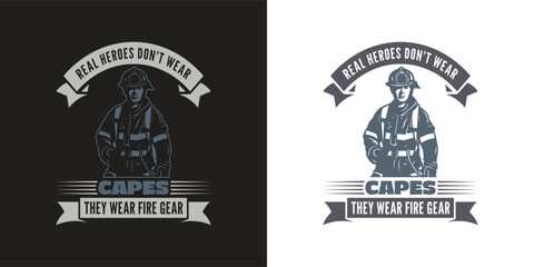Fototapeta premium Firefighter Humor, Firefighter Typography T-shirt design. SVG design. Honor the bravery of firefighters with this bold t-shirt design, perfect for first responders and fire heroes.