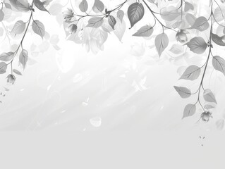 Elegant master design element with delicate foliage on a white background for creative projects
