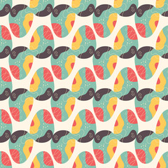 Easter eggs pattern. Happy Easter background in a decor modern style. Flat colorful seamless design. Stock Easter wallpaper illustration