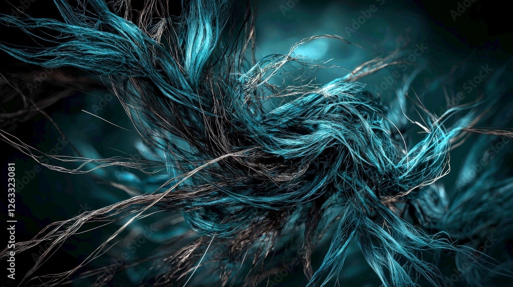 Poster Dynamic teal arcs weave intricate paths of light abstract art digital creation vibrant environment close-up symbolism