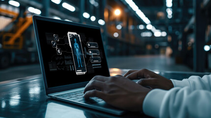 Medical science technology and futuristic healthcare virtual computer software analyze human health and diagnose disease for doctor data and medical research. brisk