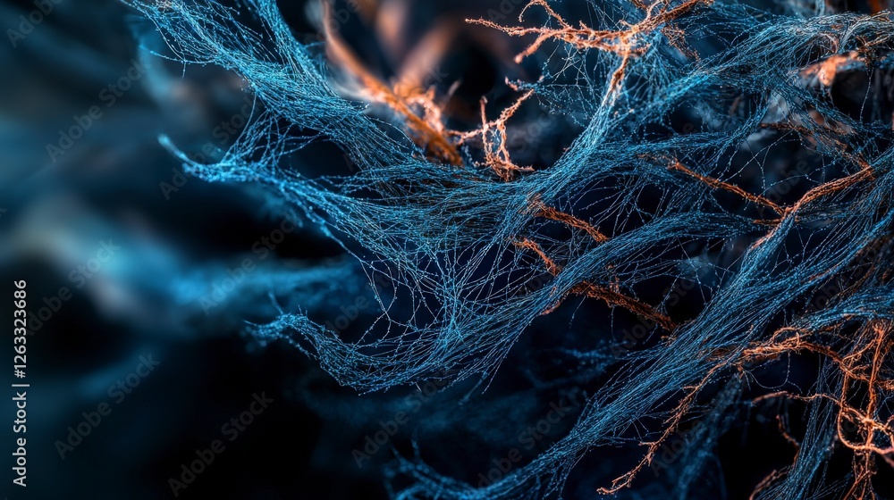 Poster delicate threads of light dance among shadows abstract art digital realm ethereal atmosphere close-u