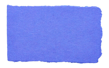 Isolated cut out torn piece of blank blue paper note cardboard with texture and copy space for...