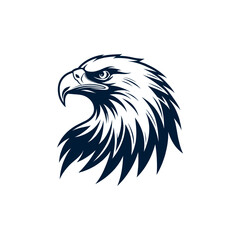eagle silhouette eagle head  vector line art logo design