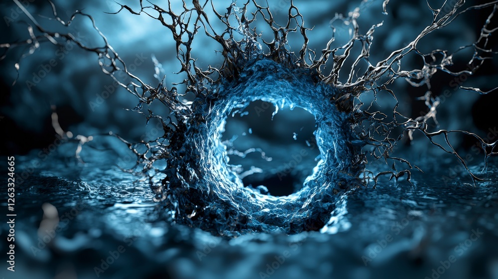 Leinwandbilder Dynamic emotion exploration abstract landscape digital art fluid environment close-up view unbounded lines concept