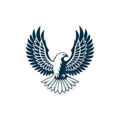 eagle silhouette eagle head  vector line art logo design