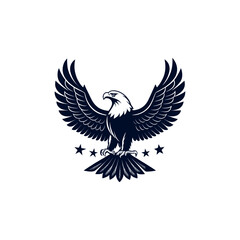 eagle silhouette eagle head  vector line art logo design