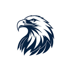 eagle silhouette eagle head  vector line art logo design