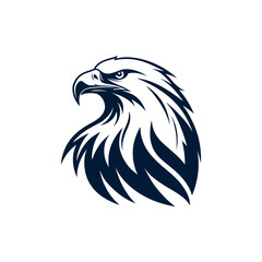 eagle silhouette eagle head  vector line art logo design