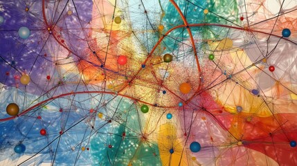 A high-tech digital grid with interconnected data points, representing internet communication.