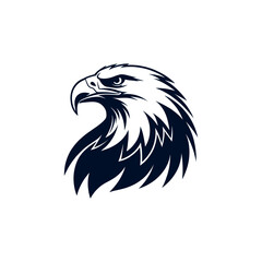 eagle silhouette eagle head  vector line art logo design