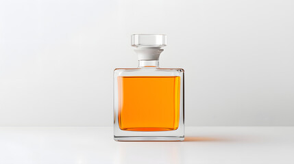 Elegant whiskey decanter with amber liquid, perfect for bar accessories and home decor. Ideal for gifting or personal use, adding sophistication to any setting