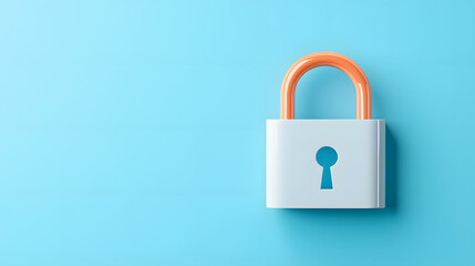 colorful padlock symbolizes data security and privacy on blue background. This conveys sense of protection and safety in digital environments