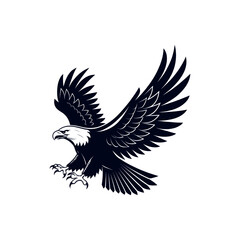 eagle silhouette eagle head  vector line art logo design